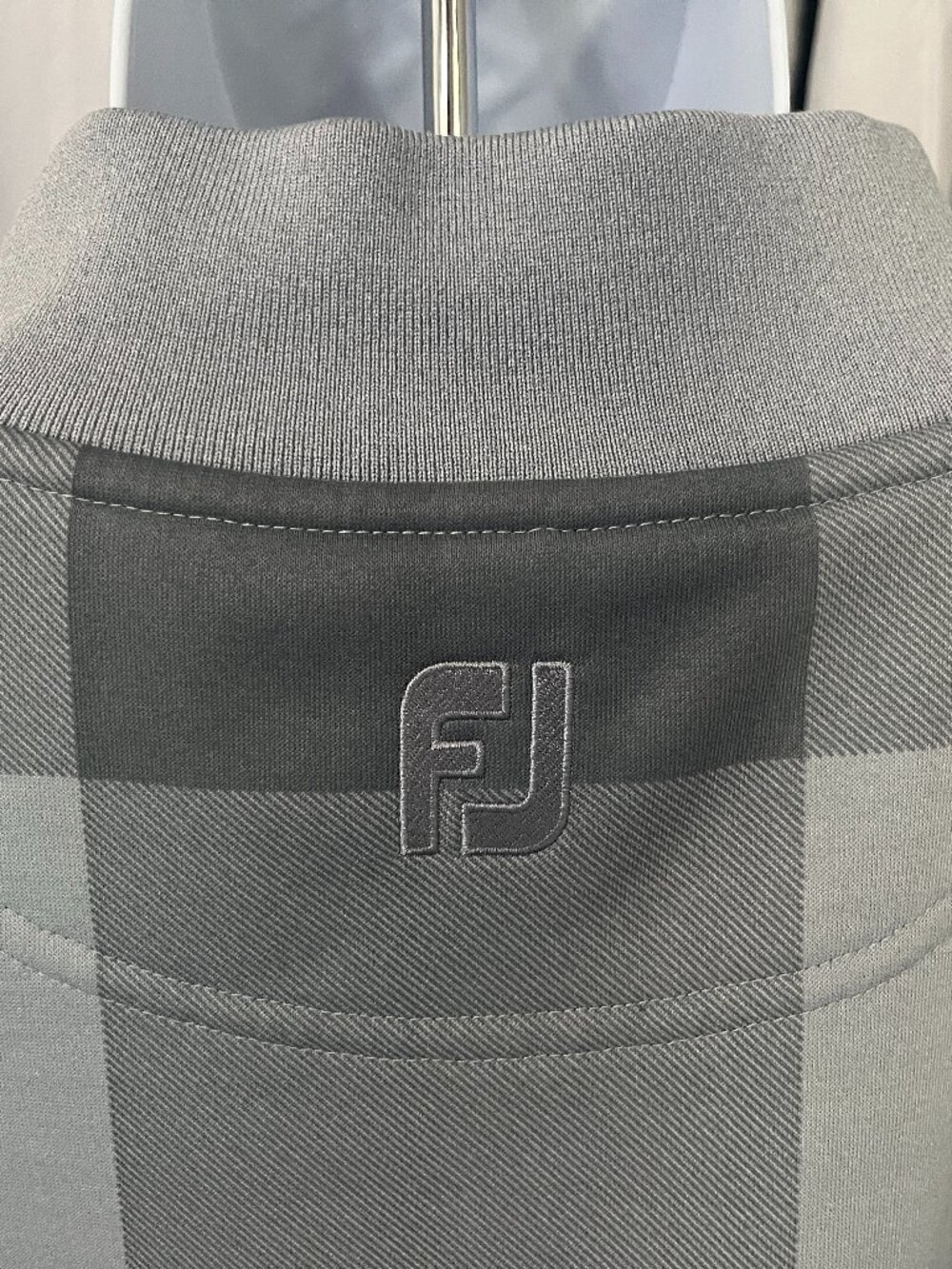 ⛳ FootJoy FJ Men’s Gray Check 1/4 Zip Golf Jacket EUC Size XXL Long Sleeve ⛳